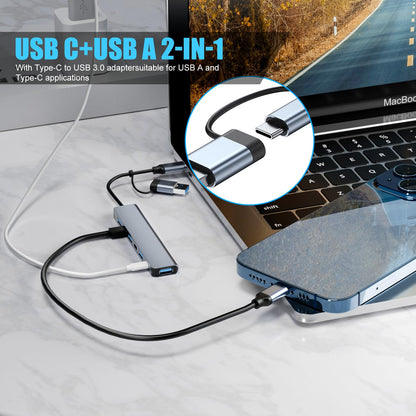 BERLAT Hub USB C y USB de Aluminio 7 en 1 (Versión Actualizada)