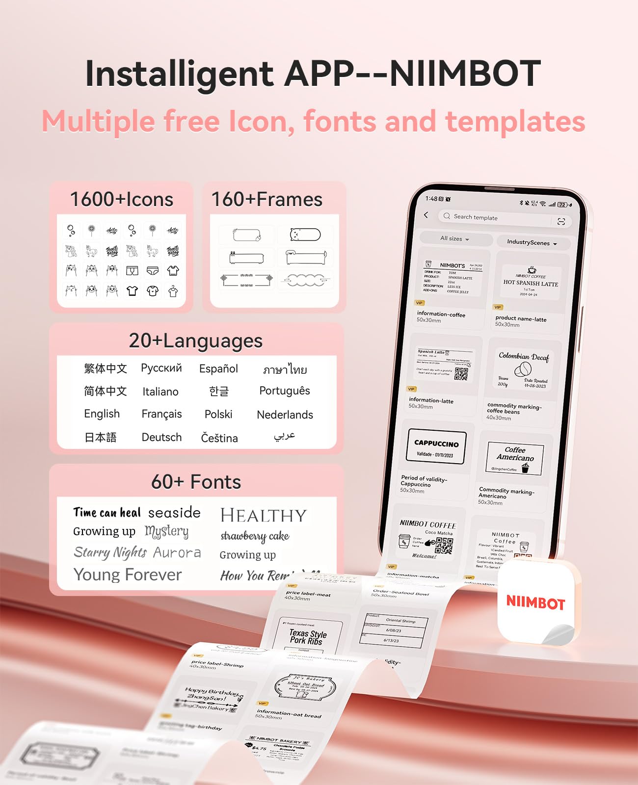 NIIMBOT Fabricante de Etiquetas B21 Pro (300DPI / Rojo)