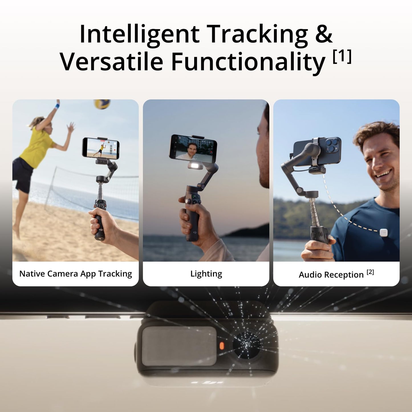 DJI Osmo Mobile 7P Gimbal Stabilizer for iPhone, Android, Native Tracking, Lighting, 3-Axis Phone Gimbal, Quick Launch, One-Tap Edit, Built-in Extension Rod & Tripod, 10hrs Use, Phone Charging
