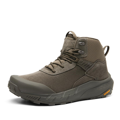 NORTIV 8 Men's Waterproof Military Tactical Work Boots Leather Motorcycle Combat Lightweight Non-Slip Hiking Boots for Men VaporGuard, Coffee, SNMT246M