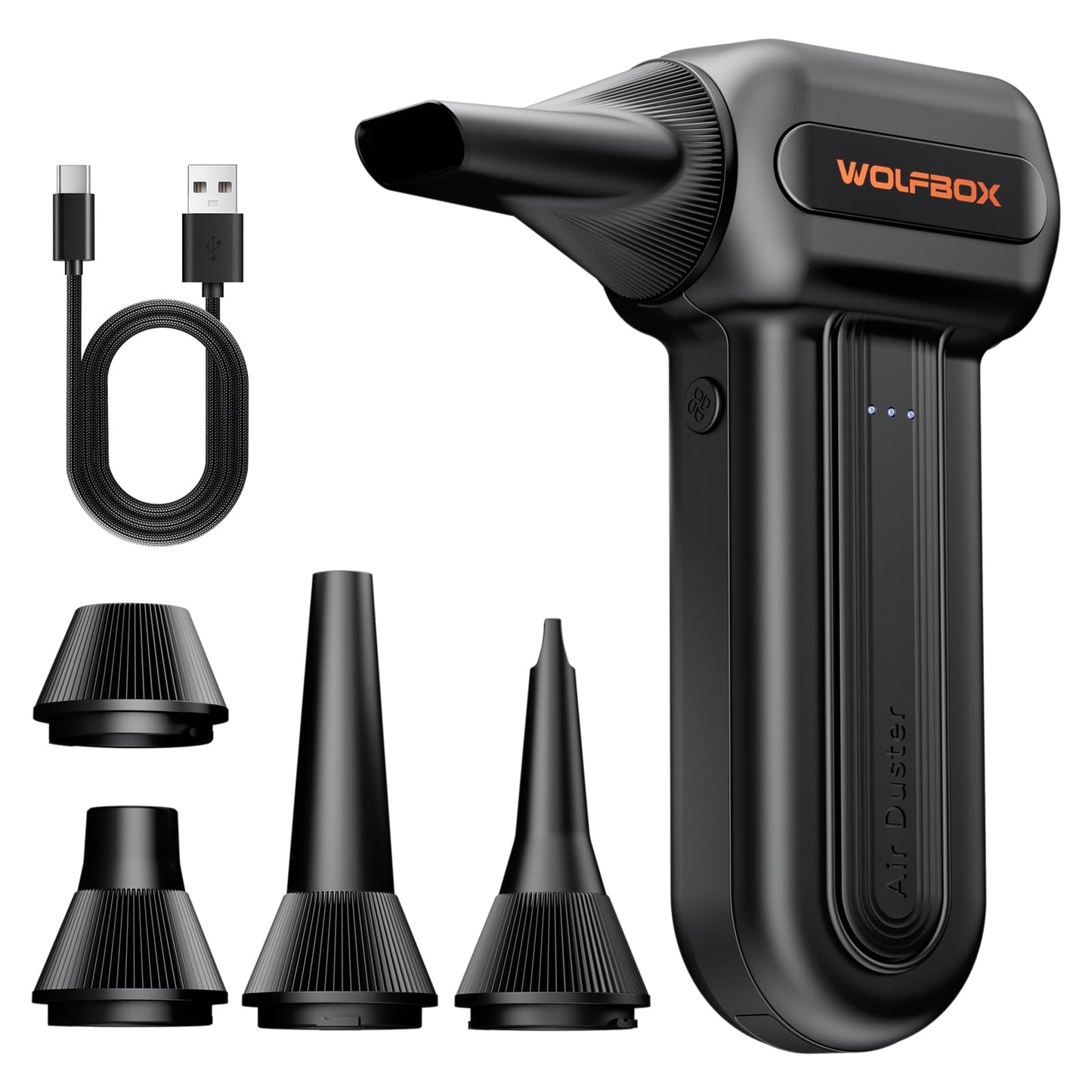 WOLFBOX MF60&MF70 Plumero Eléctrico de Aire Comprimido (Negro)