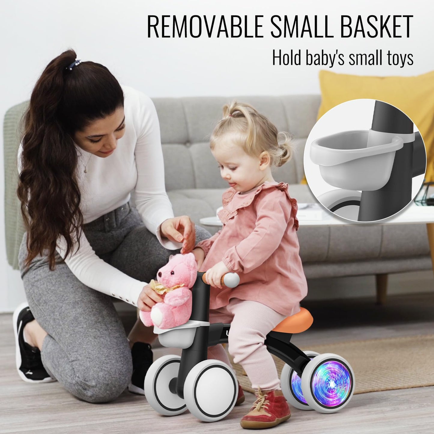 Umatoll Bicicleta de Equilibrio Iluminada para Bebés (12-24 Meses)