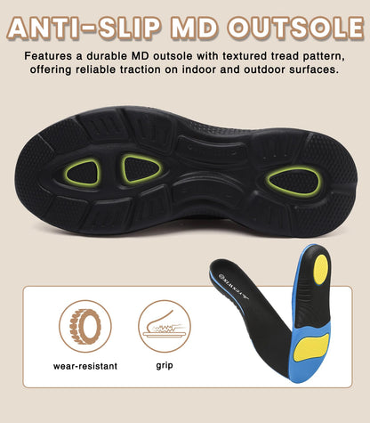 Women's Orthopedic Slip-On Mules Sneakers for Plantar Fasciitis Easy Off Recovery Backless Knit Comfortable Lightweight with Arch Support Walking Shoes for Travel, House & Office Black