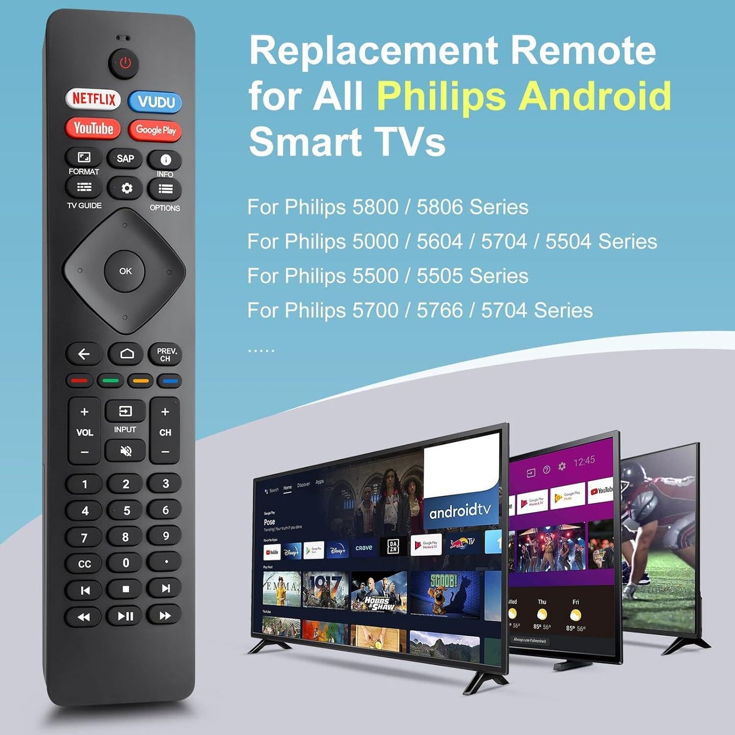 Control Remoto de Repuesto para Smart TV Philips (Universal / Android)
