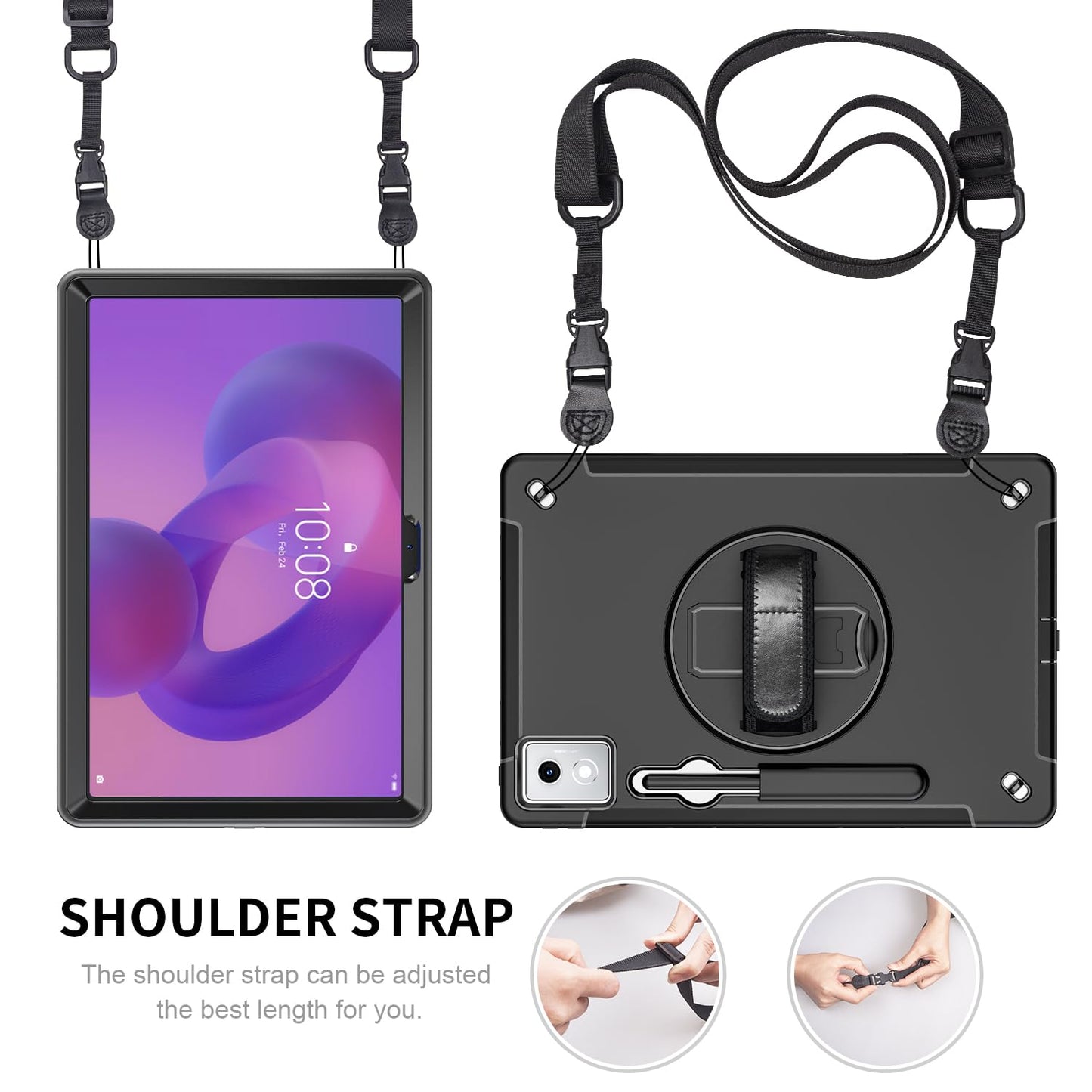 Junfire Funda Protectora Antigolpes para Lenovo Idea Tab Pro 12.7" 2025 (Negro)