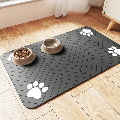 Tapete Absorbente para Platos de Mascotas (20"x12" / Gris Oscuro)