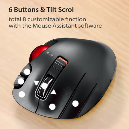 ELECOM Ratón Trackball para Zurdos EX-G (2.4 GHz)