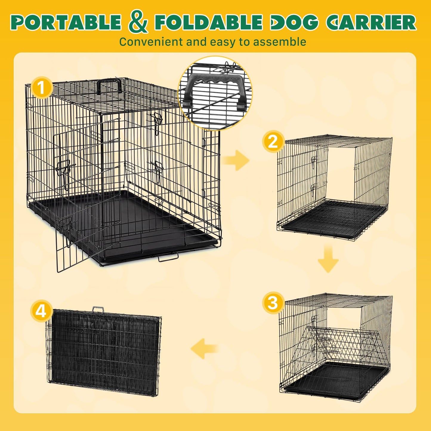 Aidoly Jaula Portátil para Perros de 36 Pulgadas (Mediana)