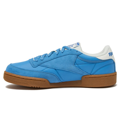 Reebok Club C 85 Mens Tennis Shoes, Casual Fashion White Sneakers for Men, Essential Blue/Chalk/Gum