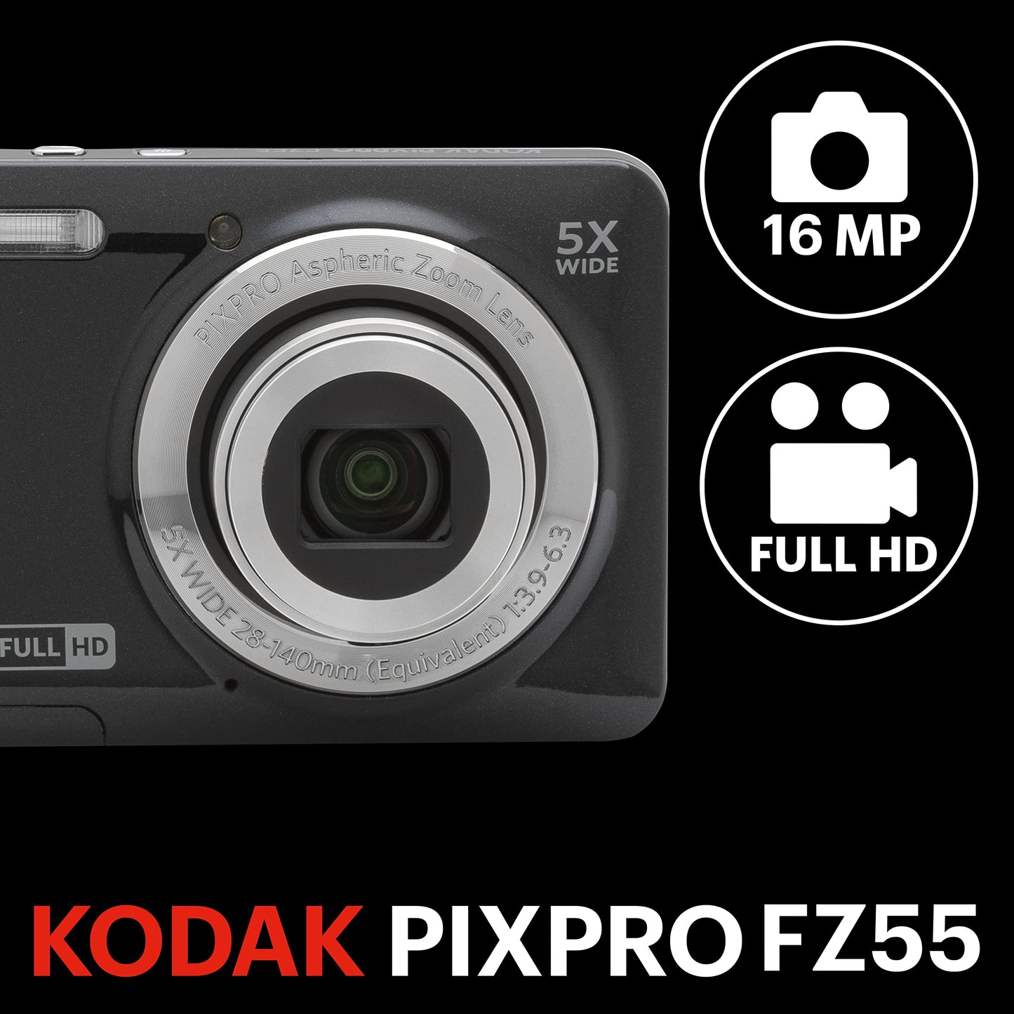 Cámara Digital Kodak PIXPRO FZ55-BK (Negro)