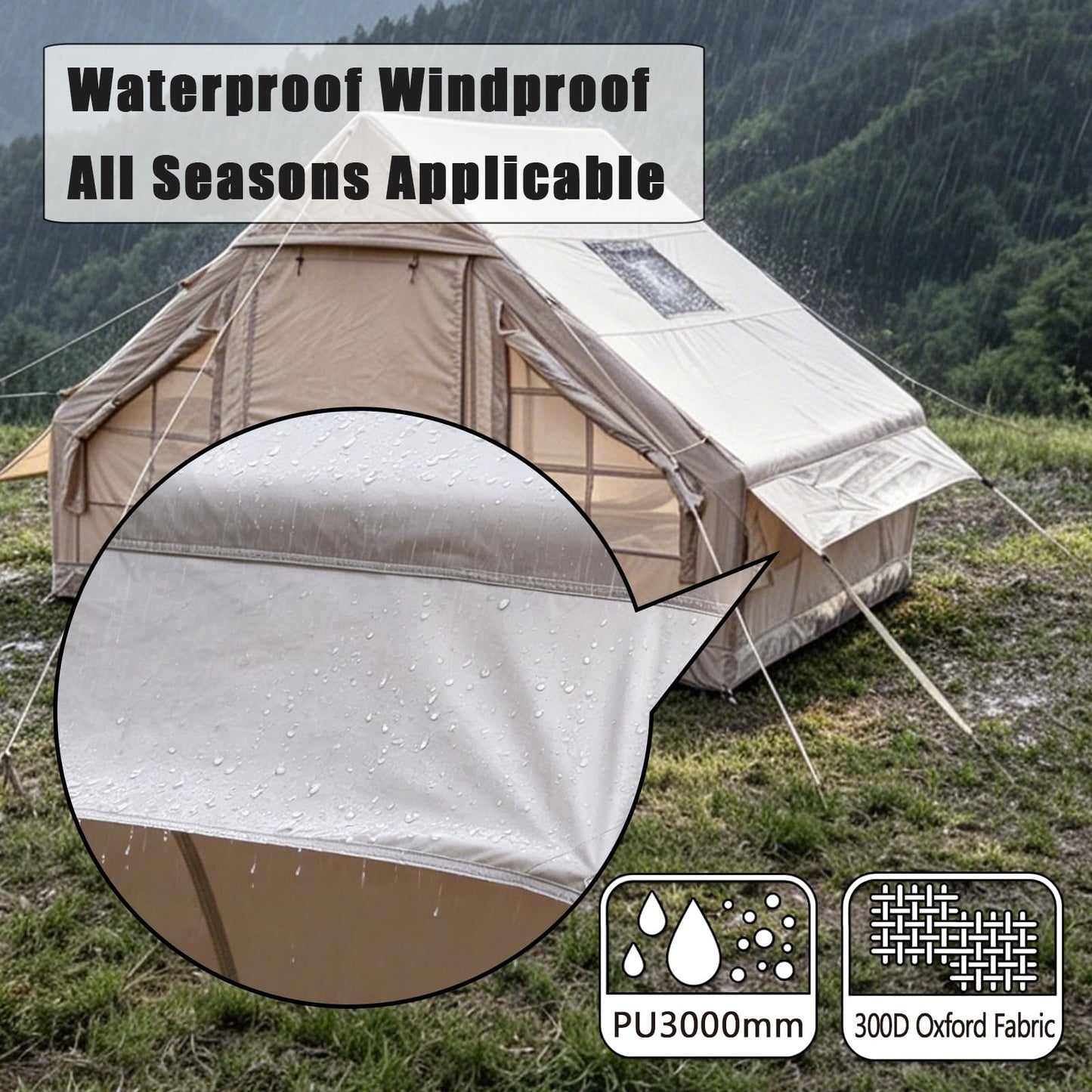 Tienda de Campaña Inflable Glamping (Beige / 9.8 * 6.9ft)