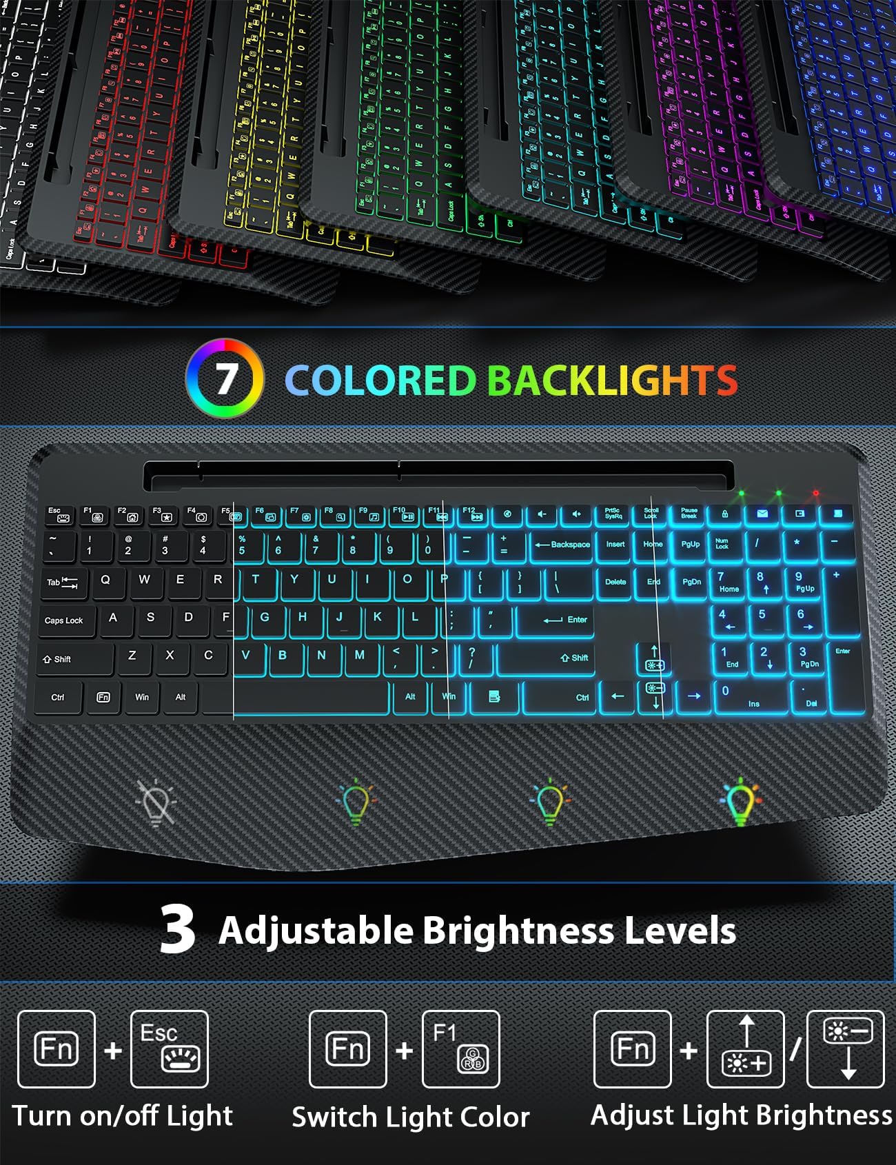 SABLUTE Combo Teclado y Mouse Inalámbrico KM22 Ultra+