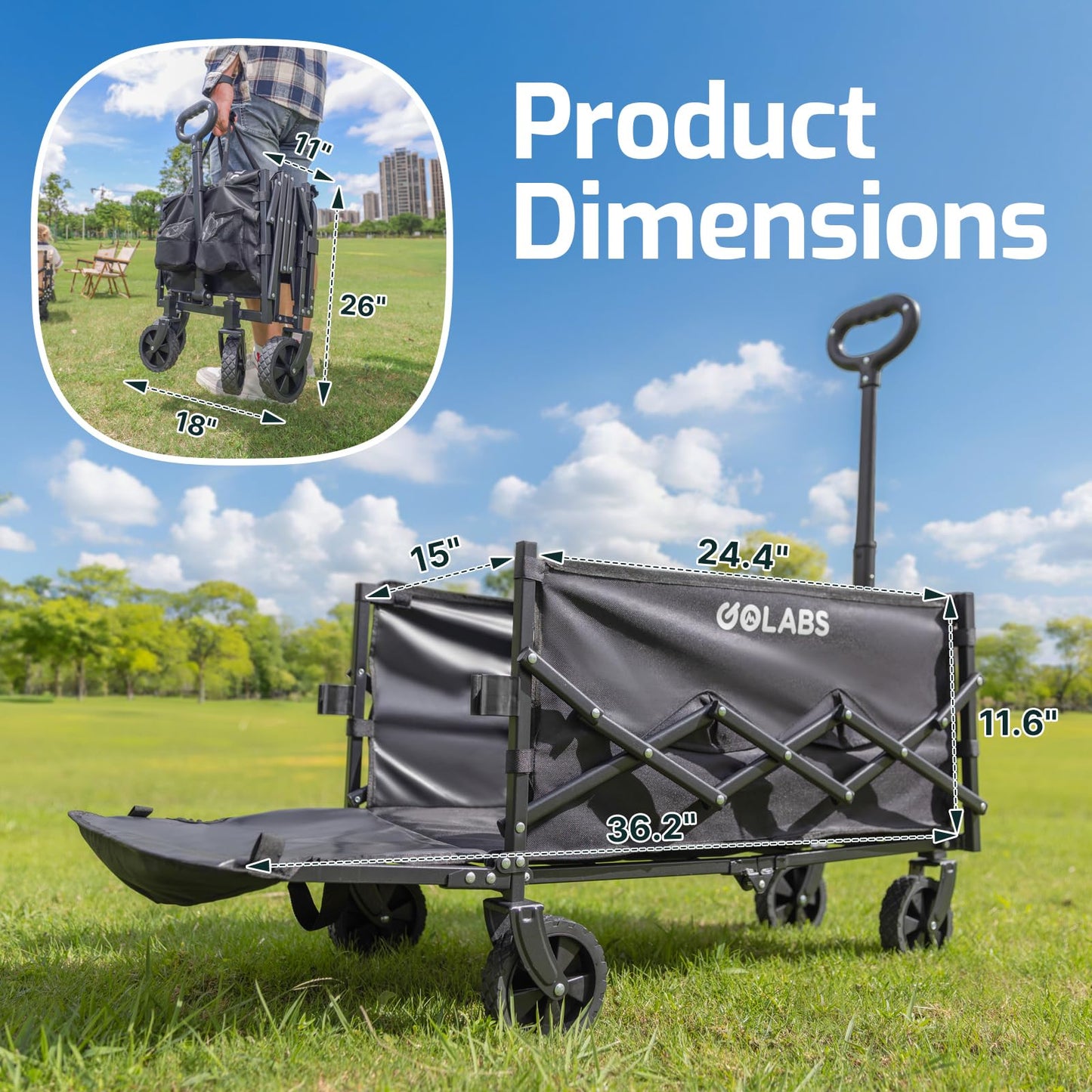 Golabs Carrito de Carro Plegable (100L / 350lb)