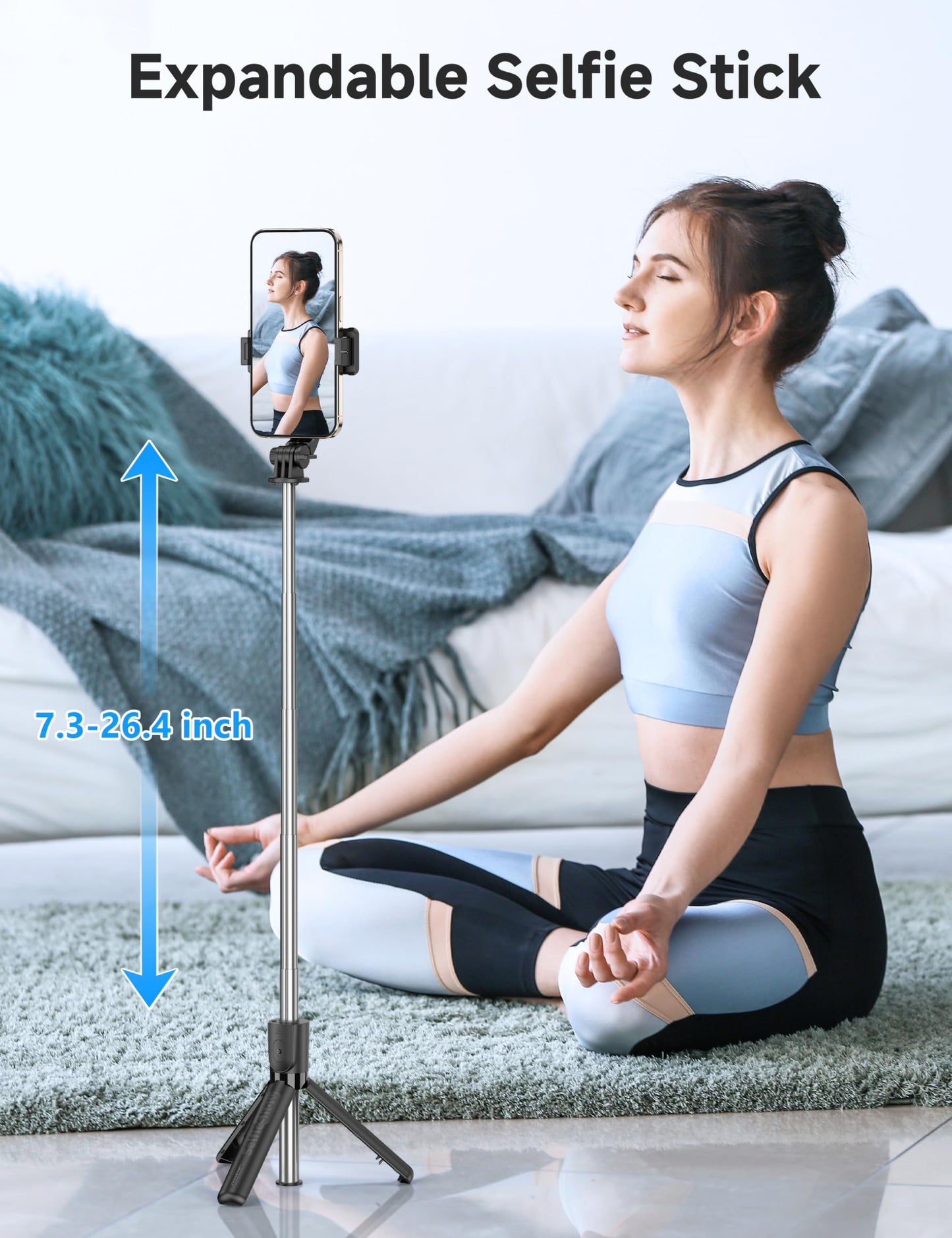 Trípode y Palo Selfie Portátil Extensible 4 en 1 (Soporte Giratorio 360°)
