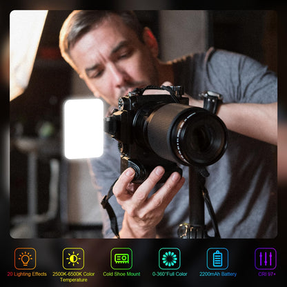 Hagibis Luz de Cámara RGB Portátil para Video (RGB-Black)