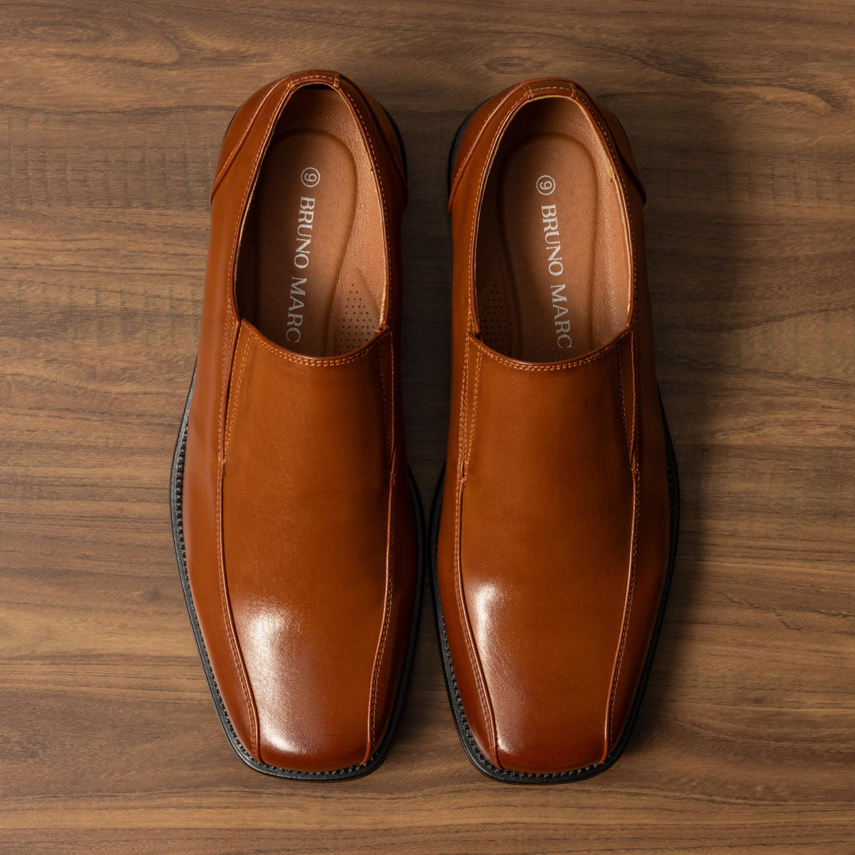 Bruno Marc Men's Slip on Dress Loafers Shoes, Brown, STATE