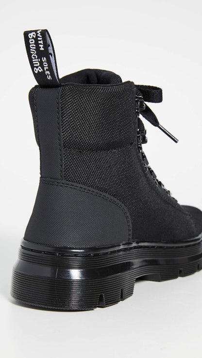 Dr. Martens Women's Combs W Combat Boot, Black/Black