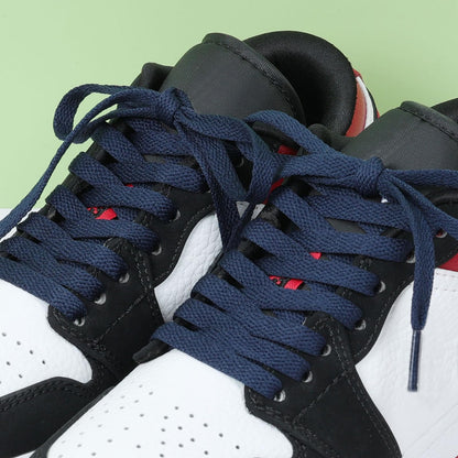 Stepace [2 Pairs Flat Shoe Laces for Sneakers 5/16" Width 30"-72" Length 26 Color Shoelaces Navy Blue 54"(137 cm)