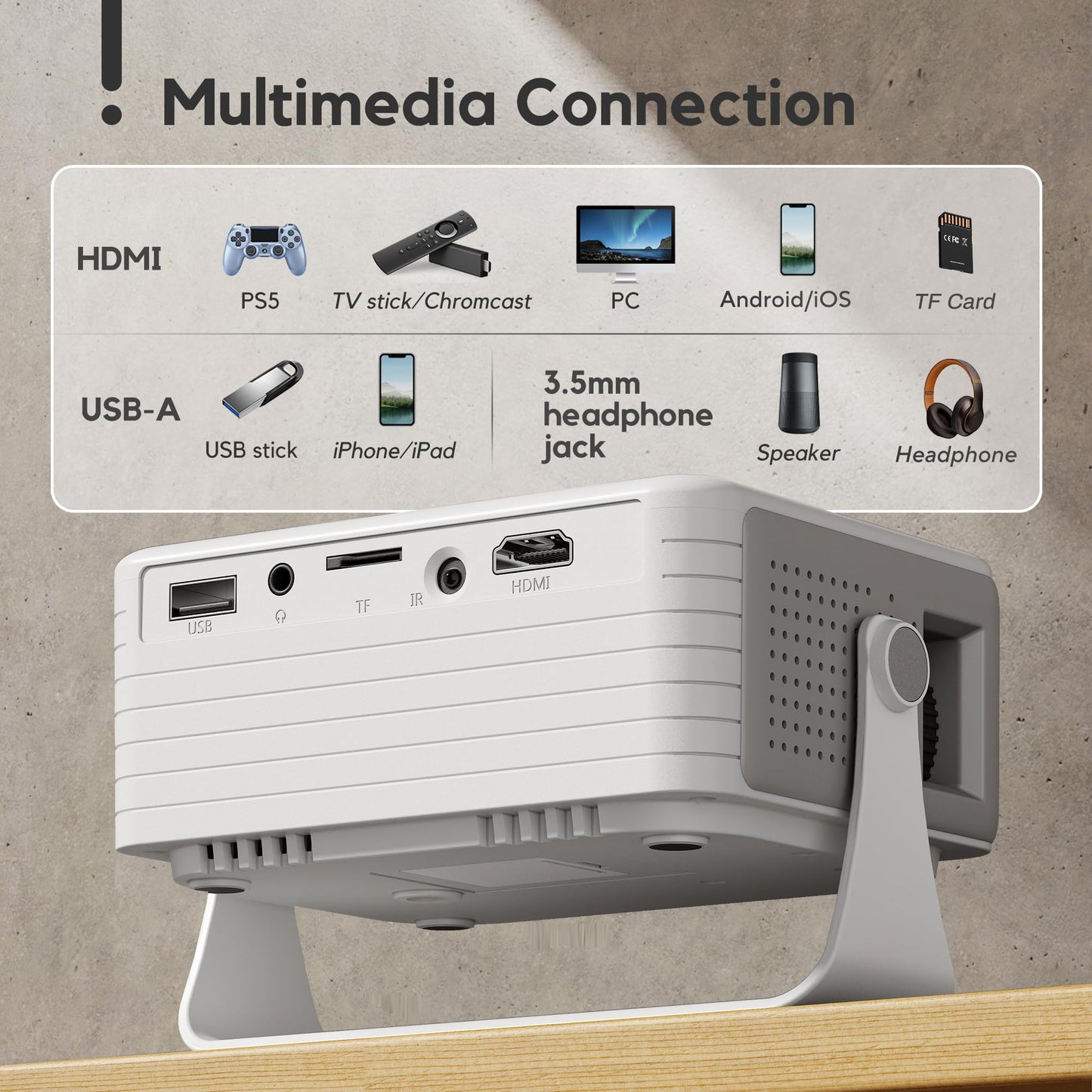 AKIYO Mini Proyector 1080P Actualizado 2026