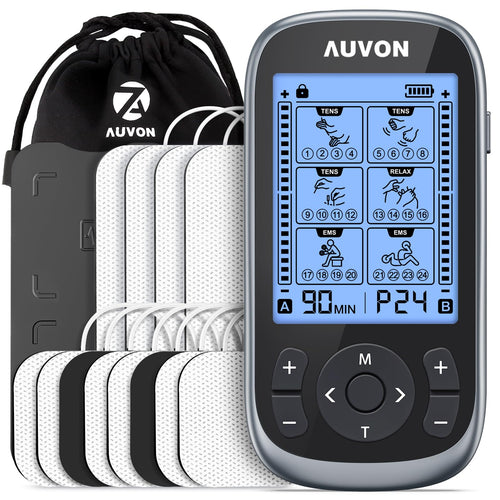 AUVON Unidad TENS y Electroestimulador Muscular 3 en 1