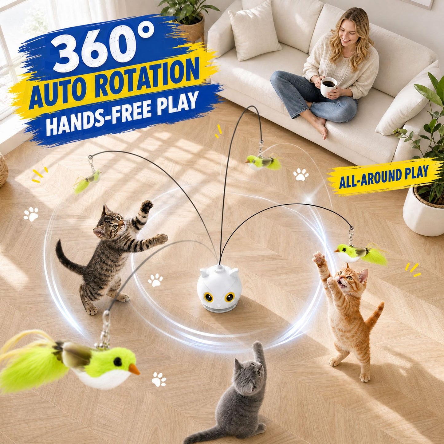 Juguete Interactivo de Pájaro Volador para Gatos