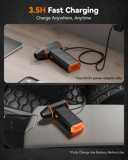 WOLFBOX Plumero de Aire Eléctrico MegaFlow 50 (110000RPM)