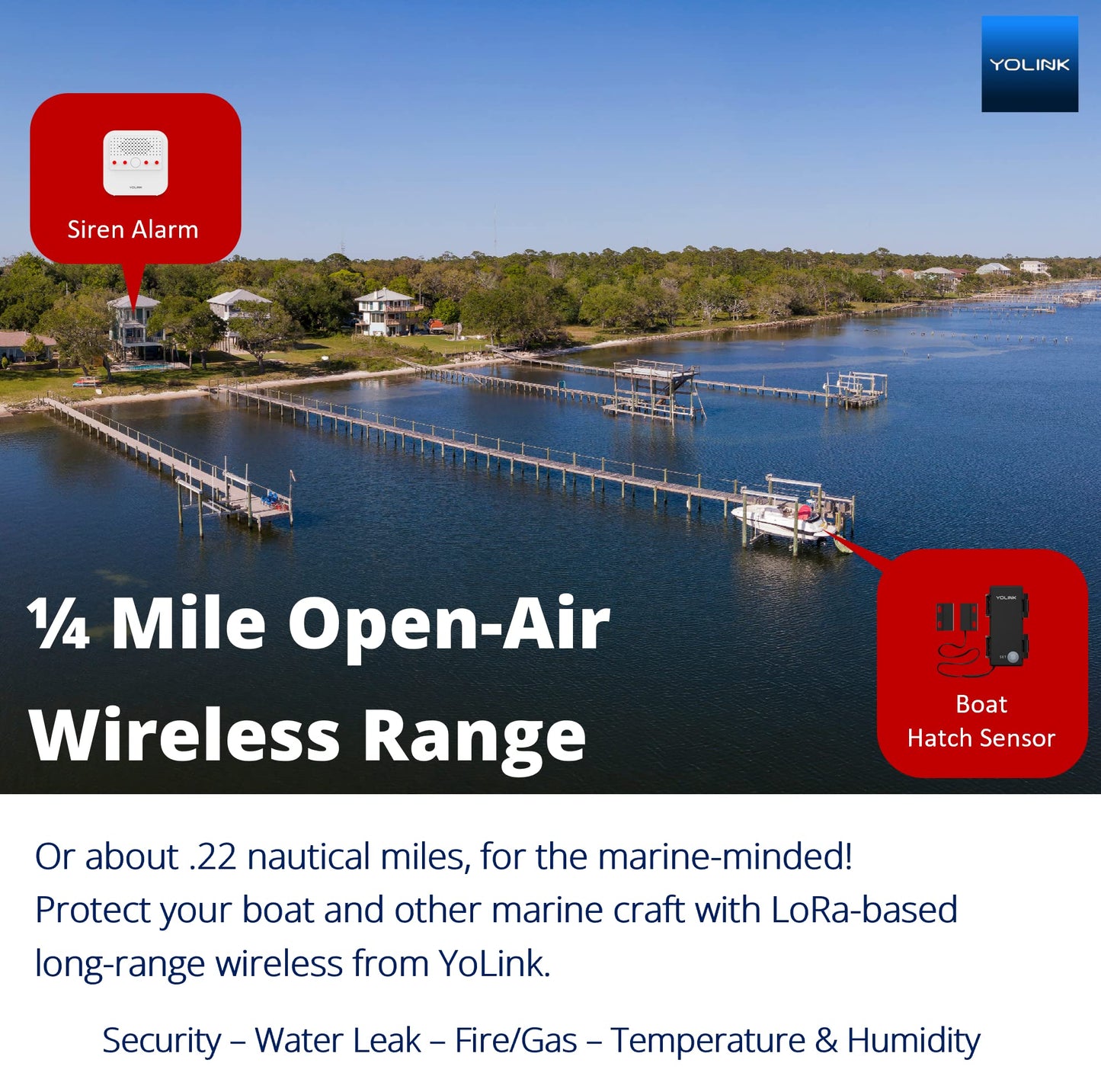YOLINK Sensor de Contacto Inteligente para Exteriores LoRa