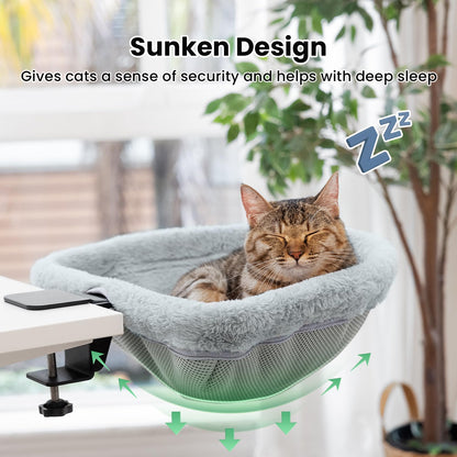 JUNSPOW Cama de Escritorio para Gatos (Soporta 40 Lbs)