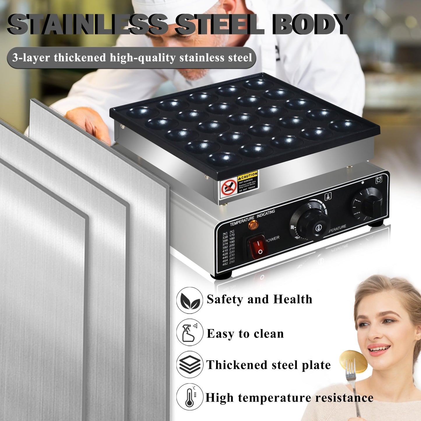Máquina Comercial para Mini Pancakes (110V / 950W)