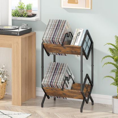 RUILALIFE Soporte de Almacenamiento de Discos de Vinilo de 2 Niveles