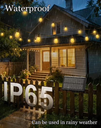 Guirnalda de Luces Solares 50ft (Exterior Impermeable / Bombillas S14)