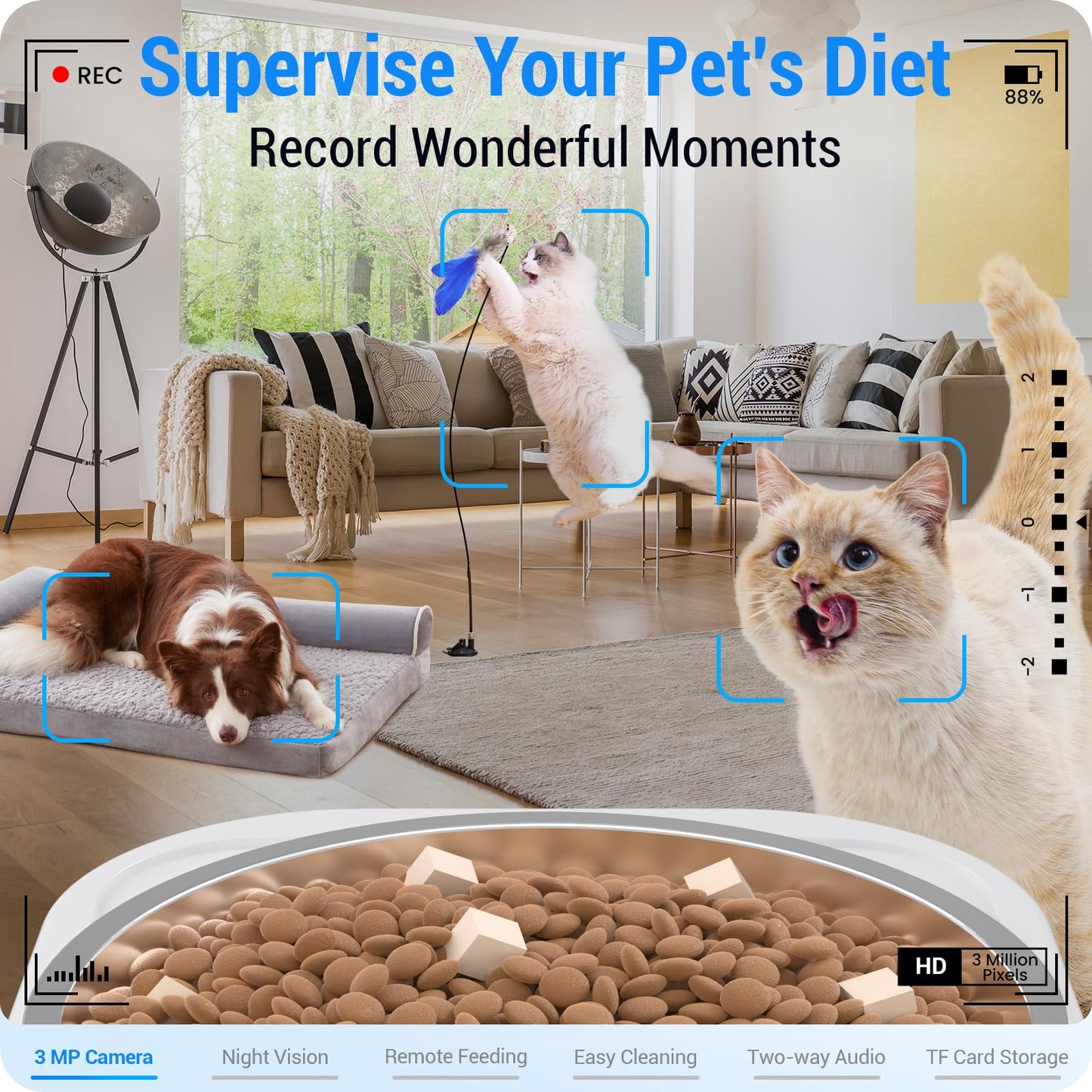 Frienhund Alimentador Automático para Gatos con Cámara 2K (7L / 29 Tazas)