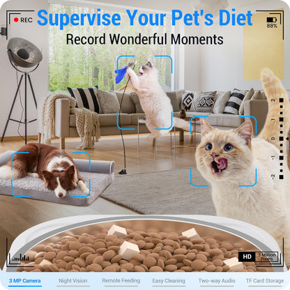 Frienhund Alimentador Automático para Gatos con Cámara 2K (7L / 29 Tazas)