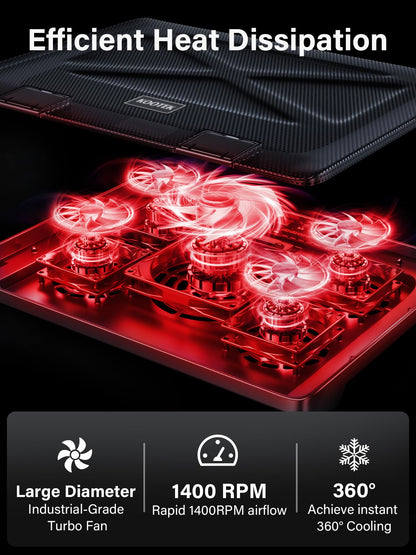 Kootek Base Refrigerante para Laptop (5 Ventiladores / Rojo)
