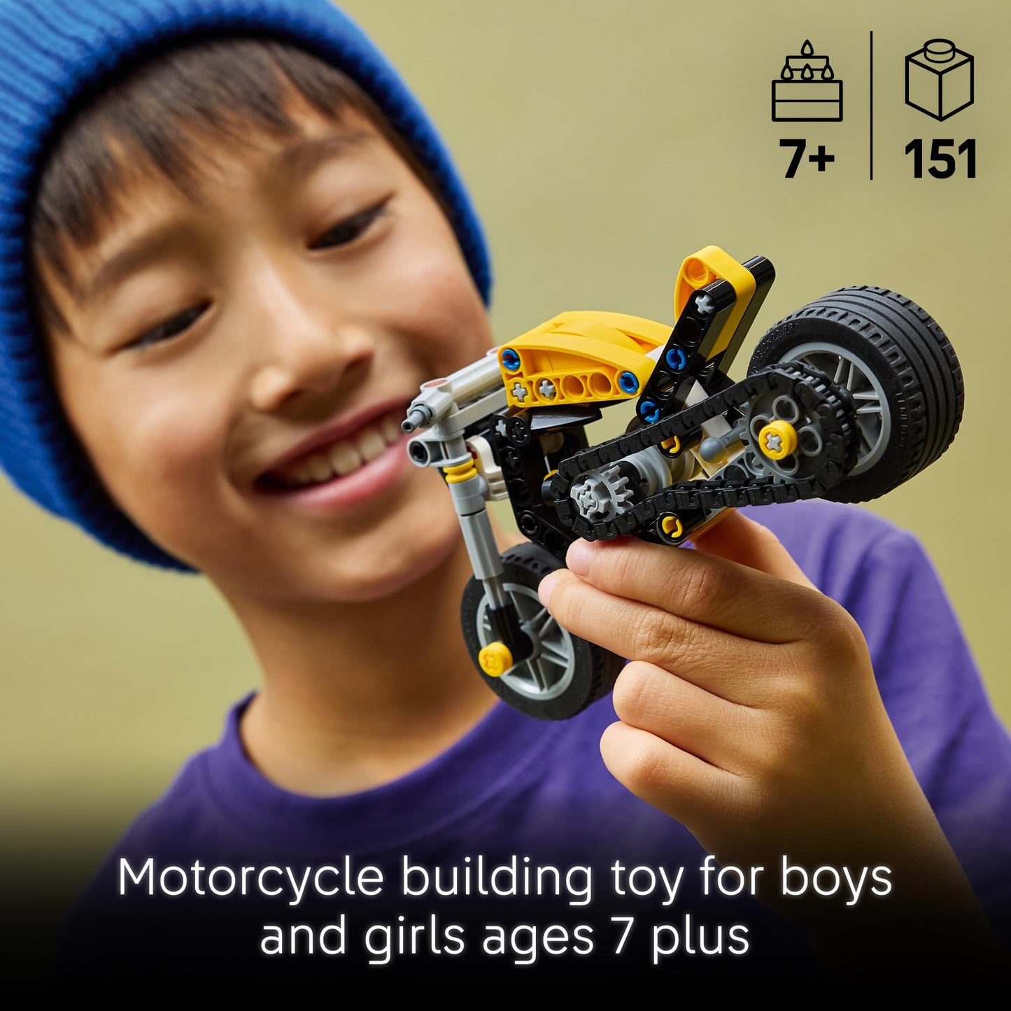 LEGO Technic Juguete de Motocicleta Amarilla (42225)