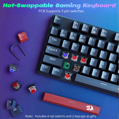 Redragon Teclado Mecánico para Juegos (Iluminación RGB / Switches Rojos)