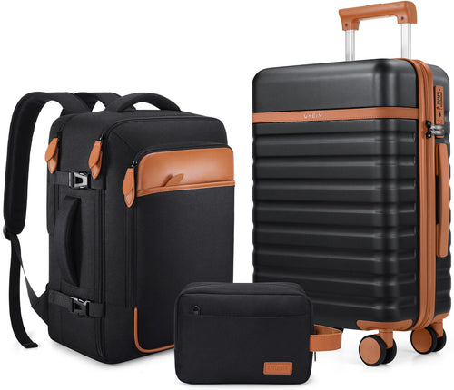 UKEIN Set de Equipaje de 3 Piezas (20" / Negro)
