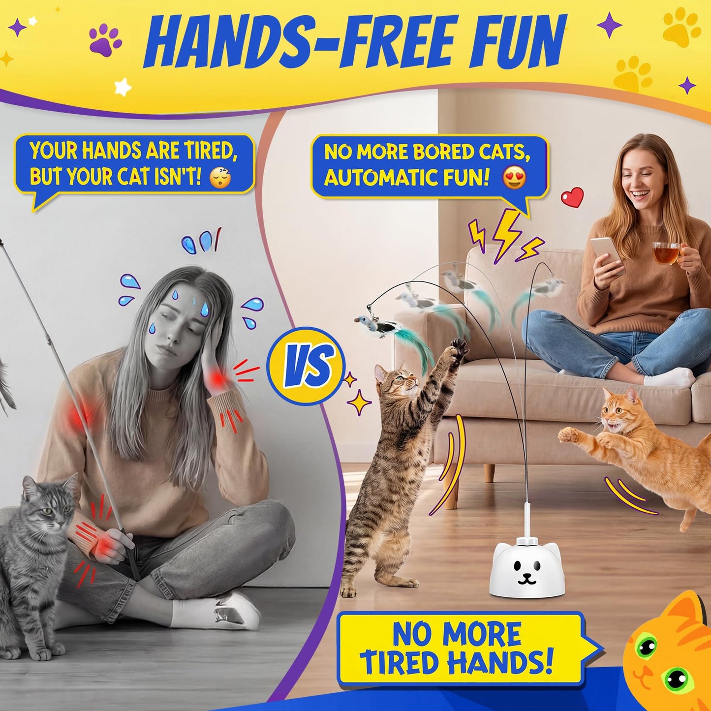 CATPICK Juguete Interactivo de Pájaro Volador para Gatos