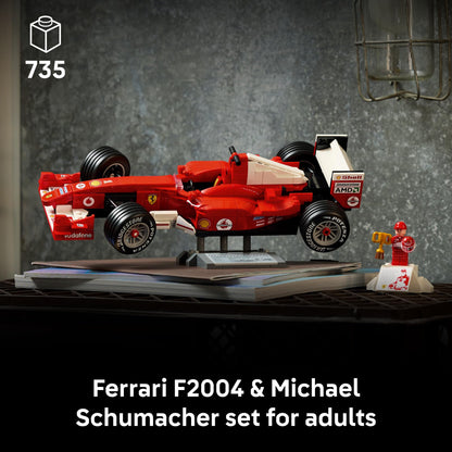 LEGO Icons Set de Construcción Ferrari F2004 y Michael Schumacher (11375)