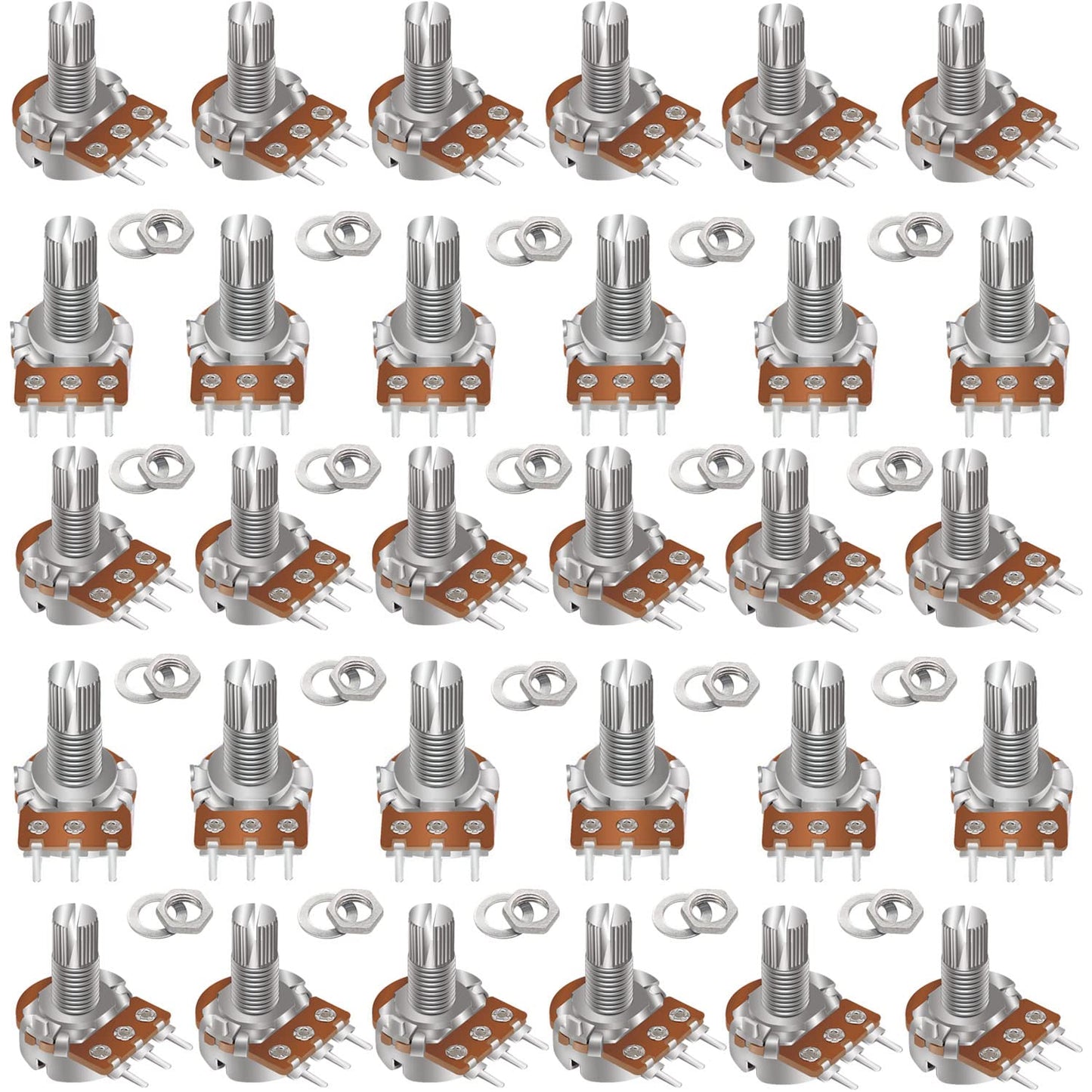 Taiss Resistencias Variables de Potenciómetro de 50K (Paquete de 30 Piezas)