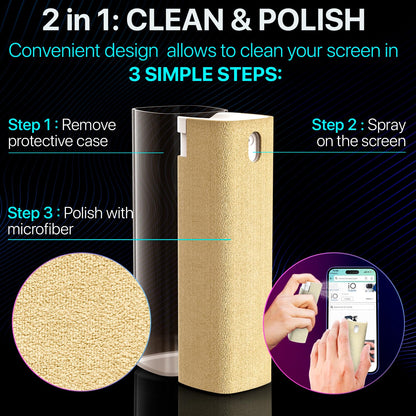 IO CLEAN Mini Spray Limpiador de Pantallas (Gris)