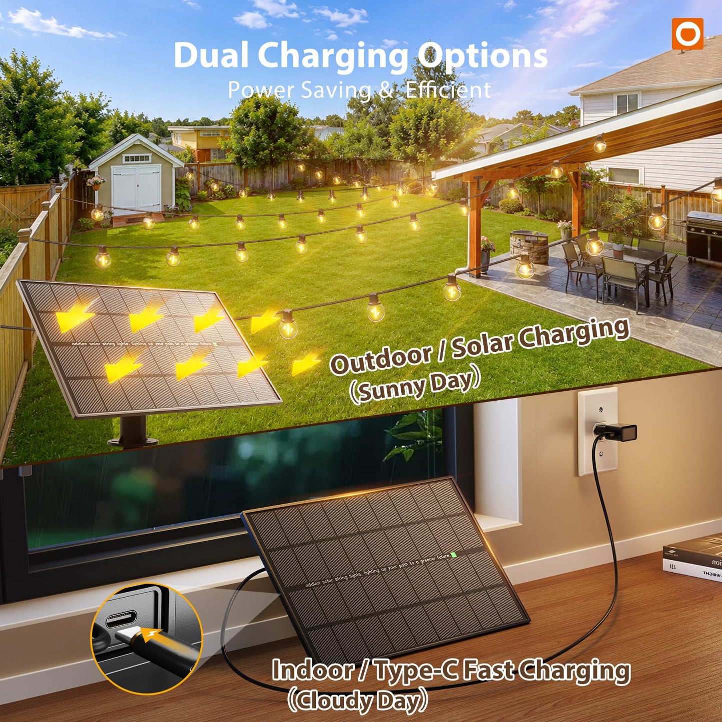 addlon Guirnalda de Luces Solares 198FT (192+6 / 60+4 LED)