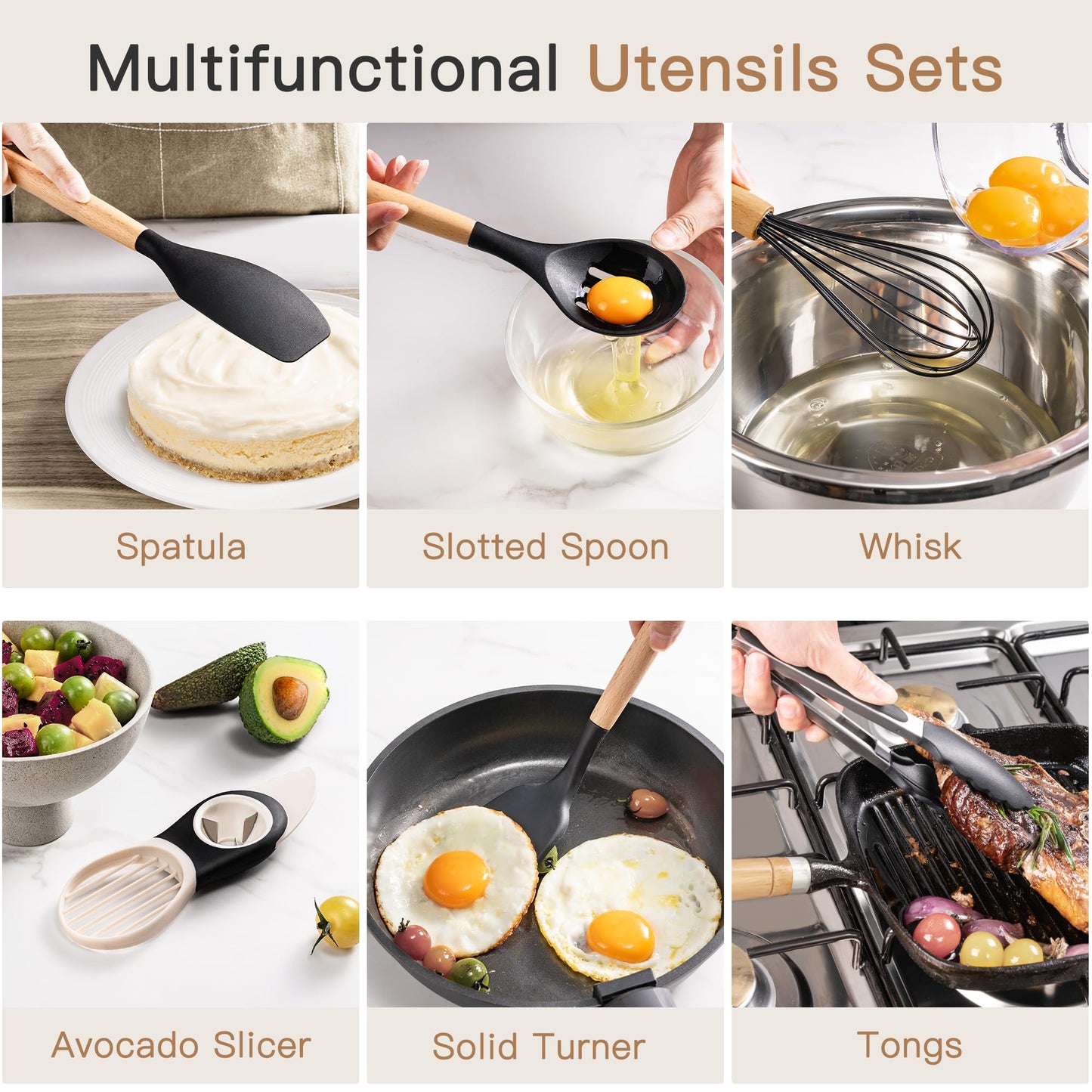 Astercook Juego de Utensilios de Cocina de 39 Piezas (Libre de BPA)