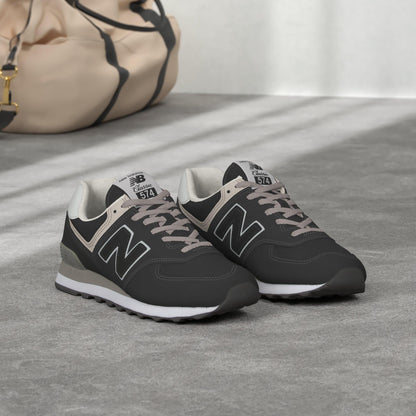 New Balance Women's 574 Core Sneaker, Black/NB White
