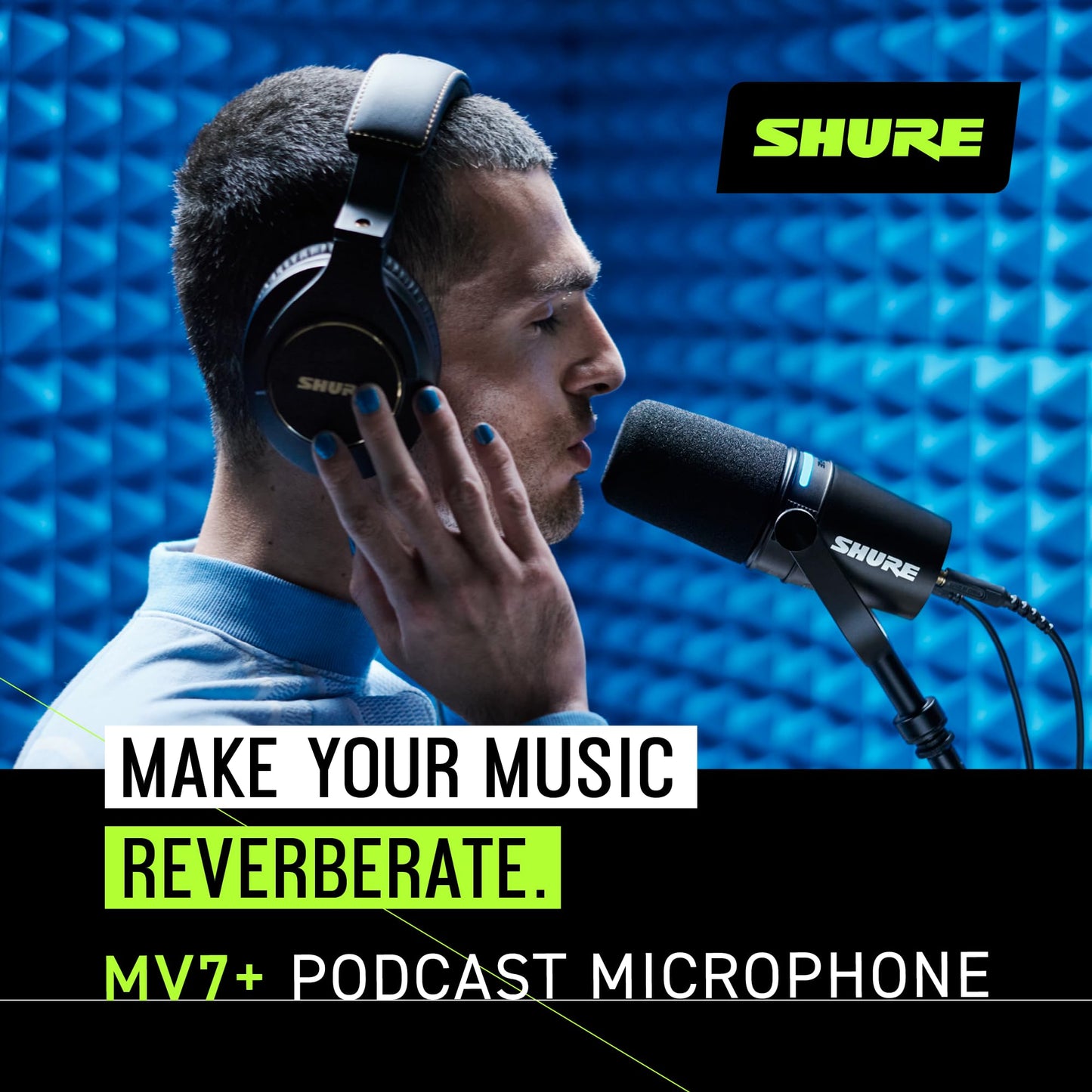 Shure MV7+ Micrófono Dinámico (Negro)