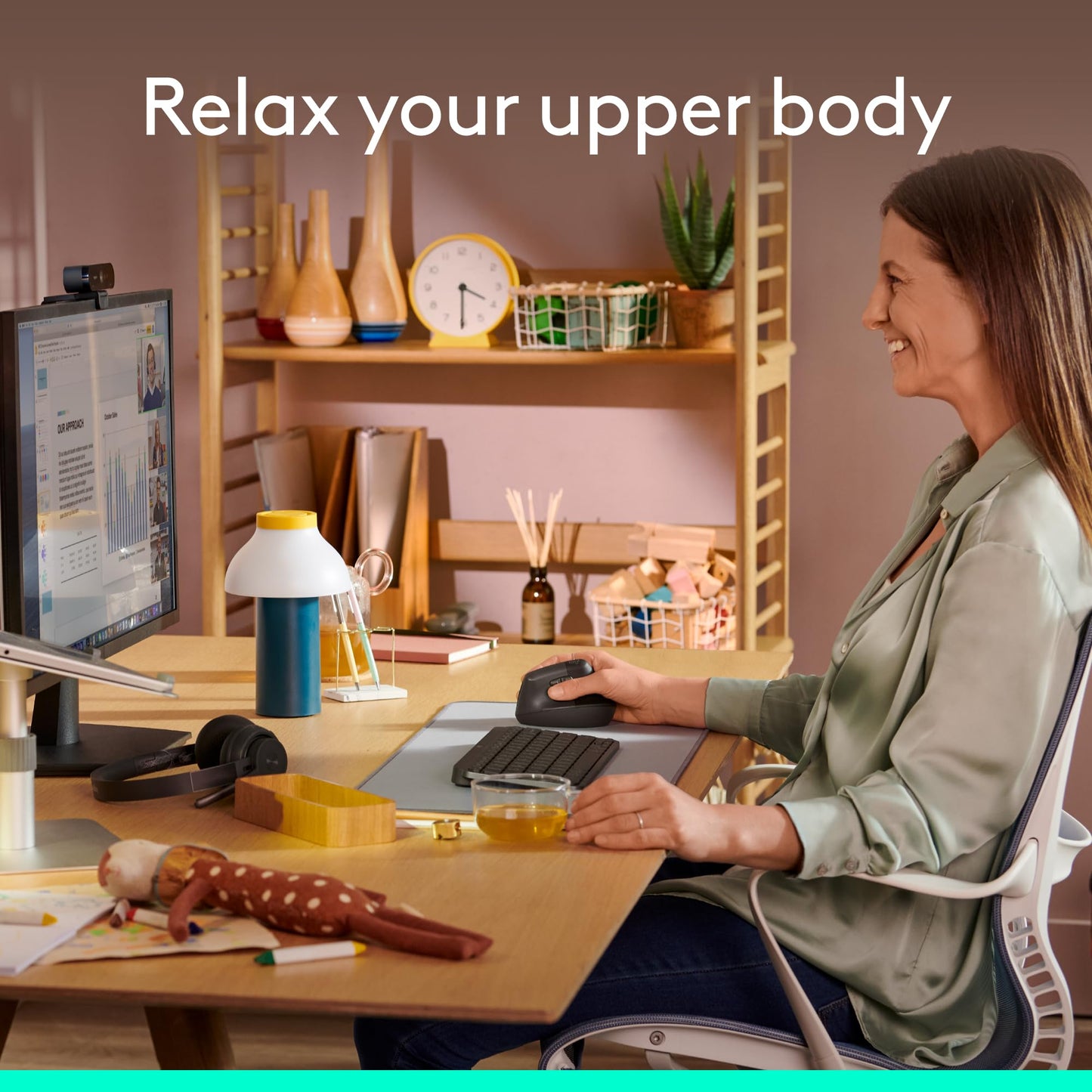 Logitech Ratón Ergonómico Vertical Lift (Inalámbrico / Grafito)
