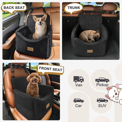 JOEJOY Asiento de Coche para Perros de hasta 35lbs (Negro)
