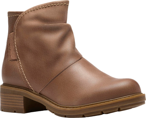 Clarks Womens Hearth Sofia Dark Sand Leather