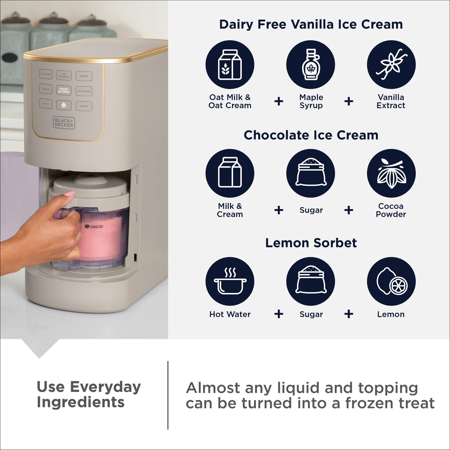 BLACK+DECKER Máquina para Hacer Helados en Casa