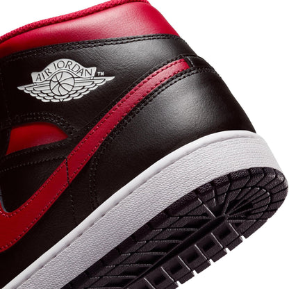 NIKE Air Jordan 1 Mid Men's Trainers Sneakers, Black Varsity Red Summit White